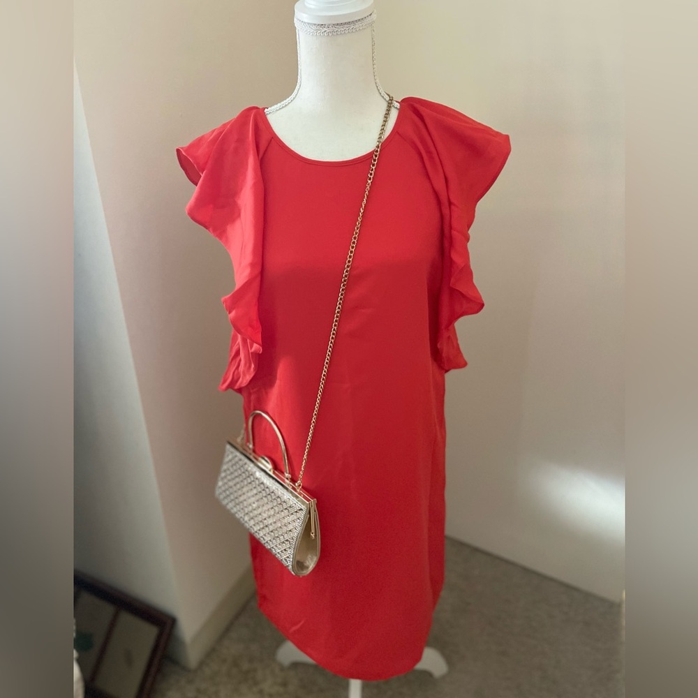 ✨ **Fun Ruffled orange Dress** ✨ - Picture 2 of 4